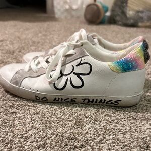 Kurt Geiger White and Multicolor Sneakers